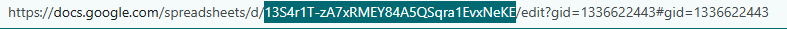 nhập vào  Spreadsheet ID: nhập link sau chữ" /d/ "ĐẾN :/edit: 